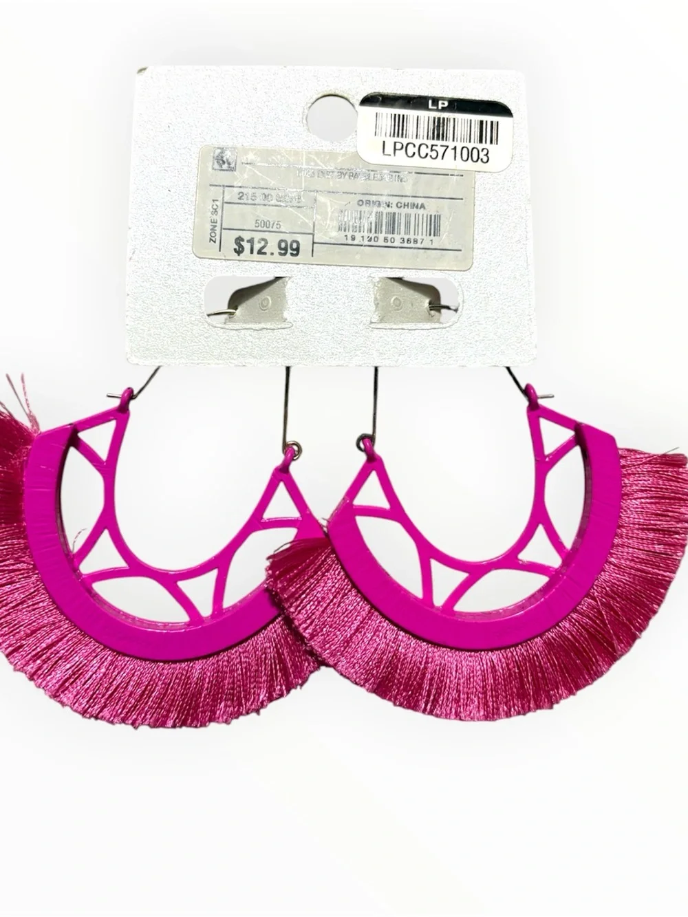 Sugarfix by BaubleBar Hot Pink Fringe Hoop Earrings